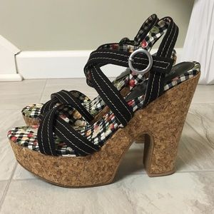 [Gomax] Strappy Cork Heel Demi Wedge Sandals